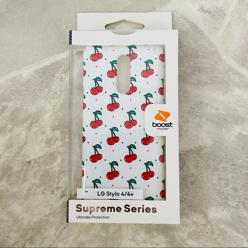 LG stylo 4/4T white cherry ultimate protective phone case supreme series